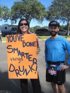 One of the fantastic signs we saw during the race!
