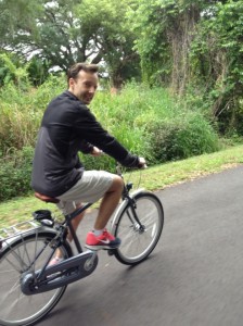 Here’s Jim on the trail! We had a great time riding into town. 4 miles round trip. One mile closer to Venus!