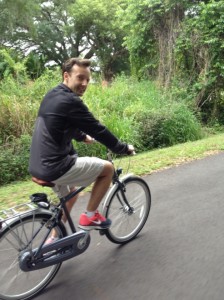 Here’s Jim on the trail!  We had a great time riding into town.  4 miles round trip. One mile closer to Venus!